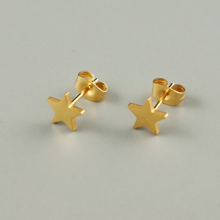 Gold star studs Zigi Jewellery earrings 